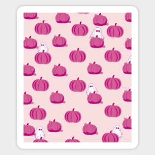 Ghost With Pumpkin  Halloween Sticker Sticker